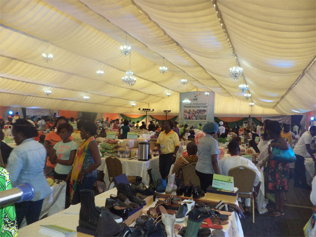 Cross-view of the exhibition hall at the first YouWiN! 'Made in Nigeria' Trade Exhibition
